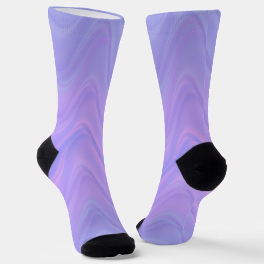 Lila Rosa Wellenlinienmuster Socken (Gewinkelt)