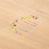 Lila Rosa-Wild-Orchideen-Blume-Wreath-Hochzeit Acryleinladungen (Ablage )