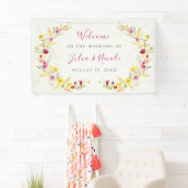 Lila Rosa-Wild-Orchideen-Blume-Wreath-Hochzeit Banner (Insitu)