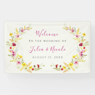 Lila Rosa-Wild-Orchideen-Blume-Wreath-Hochzeit Banner