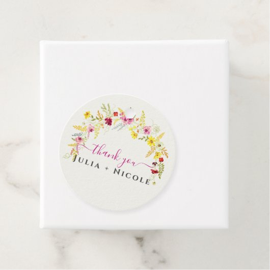 Lila Rosa-Wild-Orchideen-Blume-Wreath-Hochzeit Geschenkanhänger (Beispiel)