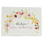 Lila Rosa-Wild-Orchideen-Blume-Wreath-Hochzeit Große Geschenktüte (Rückseite)