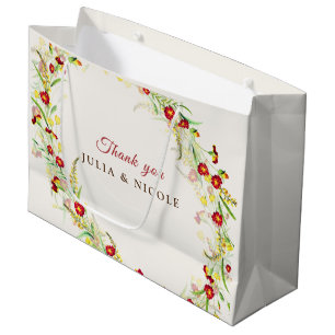Lila Rosa-Wild-Orchideen-Blume-Wreath-Hochzeit Große Geschenktüte