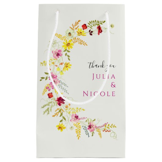 Lila Rosa-Wild-Orchideen-Blume-Wreath-Hochzeit Kleine Geschenktüte (Vorderseite)