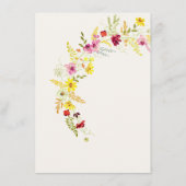 Lila Rosa-Wild-Orchideen-Blume-Wreath-Hochzeit Menükarte (Rückseite)