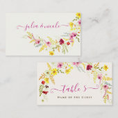 Lila Rosa-Wild-Orchideen-Blume-Wreath-Hochzeit Platzkarte (Vorne/Hinten)