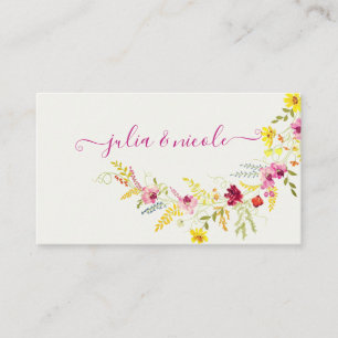 Lila Rosa-Wild-Orchideen-Blume-Wreath-Hochzeit Platzkarte