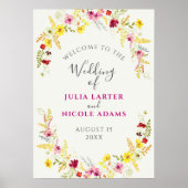 Lila Rosa-Wild-Orchideen-Blume-Wreath-Hochzeit Poster (Vorne)