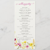 Lila Rosa-Wild-Orchideen-Blume-Wreath-Hochzeit Programm (Rückseite)