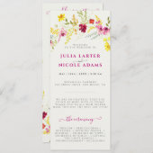 Lila Rosa-Wild-Orchideen-Blume-Wreath-Hochzeit Programm (Vorne/Hinten)