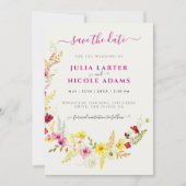 Lila Rosa-Wild-Orchideen-Blume-Wreath-Hochzeit Save The Date (Vorderseite)