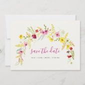 Lila Rosa-Wild-Orchideen-Blume-Wreath-Hochzeit Save The Date (Rückseite)