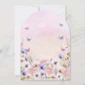 Lila rosa Wildblume Schmetterlinge Liebe im Blut Einladung (Rückseite)