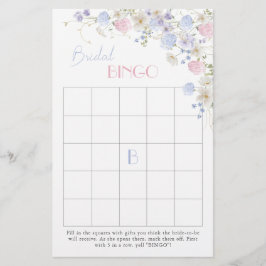 Lila rosa Wildblumen Brautparty Bingo Game