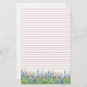 Lila, rosa Wildblumen Briefpapier (Vorne/Hinten)