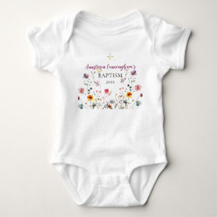 Lila rosa Wildblumen Orthodoxe Christliche Taufe Baby Strampler