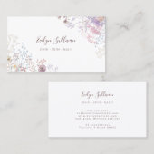 Lila rosa Wildblumen Visitenkarte (Vorne/Hinten)