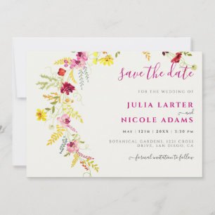 Lila Rosa Wilde Orchideen-Blumenkranz Hochzeit Save The Date