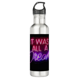 Lila-rosa Wortgrafik Es war alles ein Traumzeichen Edelstahlflasche