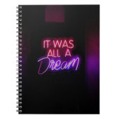 Lila-rosa Wortgrafik Es war alles ein Traumzeichen Notizblock (Vorderseite)