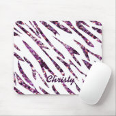 Lila rosa Zebra Print Glitzer Mouse Pad Mousepad (Mit Mouse)