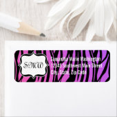 Lila/rosa Zebra Streifen Monogramm (Insitu)