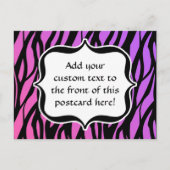 Lila/rosa Zebra Streifen Monogramm Postkarte (Vorderseite)