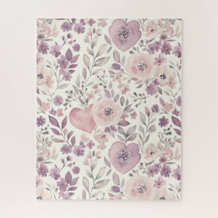 Lila rosafarbene Blüten Puzzle