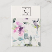 Lila, rosafarbene, florale Logo-Hairclip-Button-In Visitenkarte (Vorderseite)