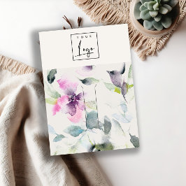 Lila, rosafarbene, florale Logo-Hairclip-Button-In Visitenkarte