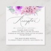 Lila rosafarbene Hochzeitsempfehlung Begleitkarte (Vorderseite)