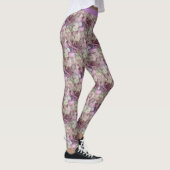 Lila, rosafarbene Hydrangea-Blume - Blumenkohl Leggings (Rechts)