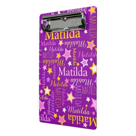 Lila, rosafarbene Mädchen geben Sternenmuster Mini Klemmbrett (Gewinkelt2)