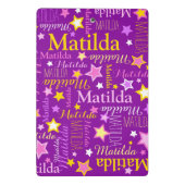 Lila, rosafarbene Mädchen geben Sternenmuster Mini Klemmbrett (Rückseite)