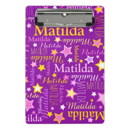 Lila, rosafarbene Mädchen geben Sternenmuster Mini Klemmbrett