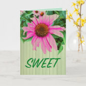 LILA, rosafarbener Gartennote Karte (Gelbe Blume)