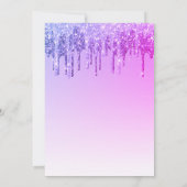 Lila rosafarbener Glitzer jeden Geburtstag Einladung (Rückseite)