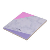 lila, rosafarbener lila Farbblock Fliese (Seite)