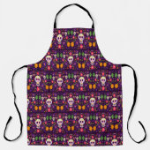 Lila rosafarbener Tag der Toten Schürze (Vorderseite)