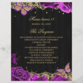 Lila Rose 18 Kerzen und Rose Zeremonie Programm (Vorderseite)