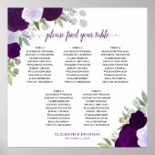 Lila Rose 5 Tabelle Elegante Hochzeitssatellite Poster (Vorne)