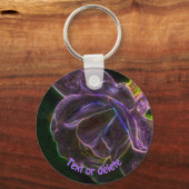 Lila Rose Abstrakt Art Blume Personalisiert Schlüsselanhänger (Vorderseite)