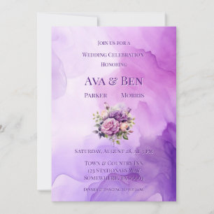 Lila Rose Alcohol Garden Hochzeit Einladung