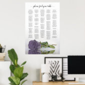 Lila Rose Alphabetische Sitzkarte Poster (Heimbüro)
