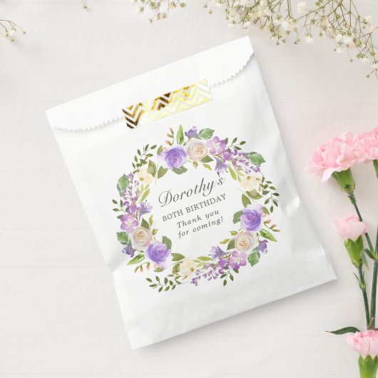 lila Rose am 80. Geburtstag Geschenktütchen (Versiegelt)