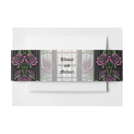 Lila Rose am Fenster - gotische Hochzeit Einladungsbanderole