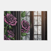 Lila Rose am Fenster - gotischer Stil Fußmatte (Vorderseite)