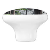 Lila Rose am Fenster - gotischer Stil Keramikknauf (Seitenansicht)