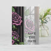 Lila Rose am Fenster - gotischer Stil Save The Date (Stehend Vorderseite)