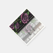 Lila Rose am Fenster - gotischer Stil Serviette (Ecke)